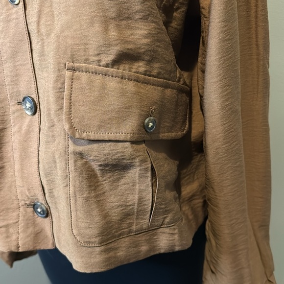 NWT Banana Republic Women’s 10 Cropped Safari Jacket Pleated Pockets - Picture 4 of 8